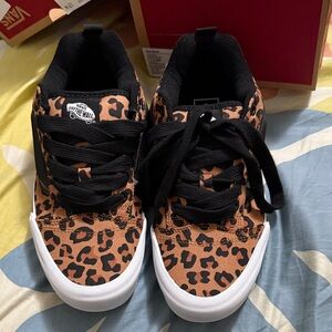 Vans Leopard Print Sneakers - Brown and Black